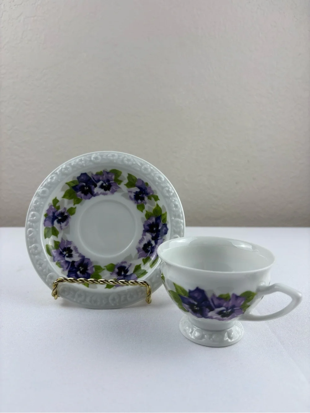 Classic Rose Collection Rosenthal Group with Pansy Demitasse Cup and Saucer